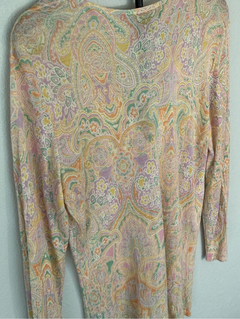 Lauren Ralph Lauren 100% Silk Paisley V-Neck Blouse Multicolor Women Size L - Picture 11 of 12
